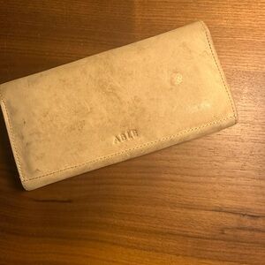 Able Beige Leather Clutch